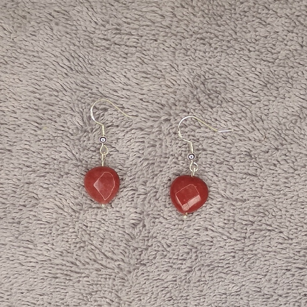 Elegant Red Heart Earrings